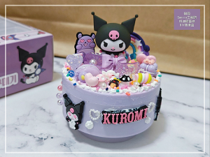 手作樂~韓國Sanrio三麗鷗奶油膠蛋糕DIY音樂盒（kuromi庫洛米）︱親子手作︱不一樣的手作蛋糕~
