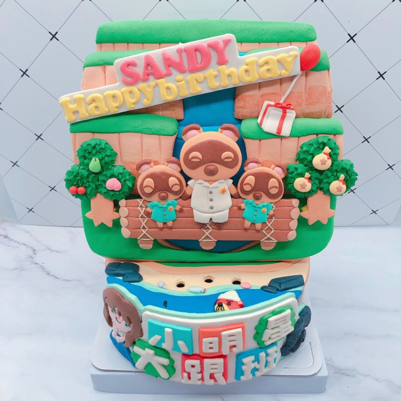 台北動物森友會造型蛋糕開箱，Sandy小明星大跟班限定生日蛋糕分享